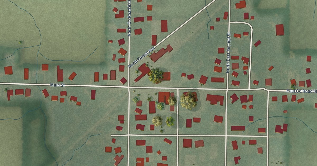 Map of Forest, Indiana in 2026