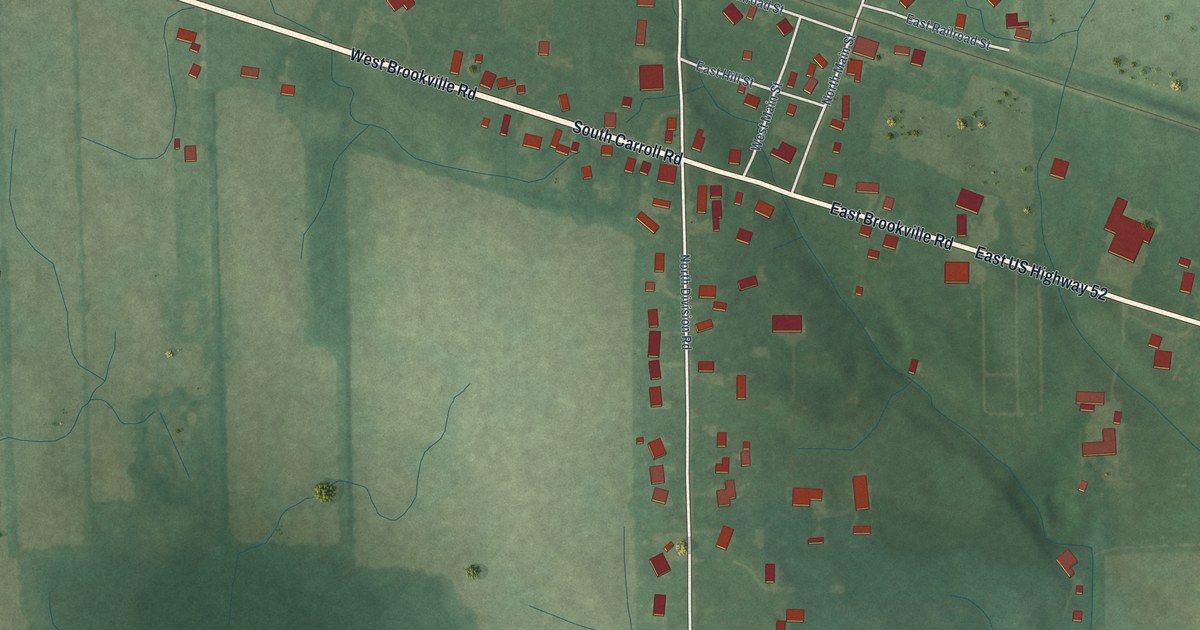 Map of Fountaintown, Indiana in 2026