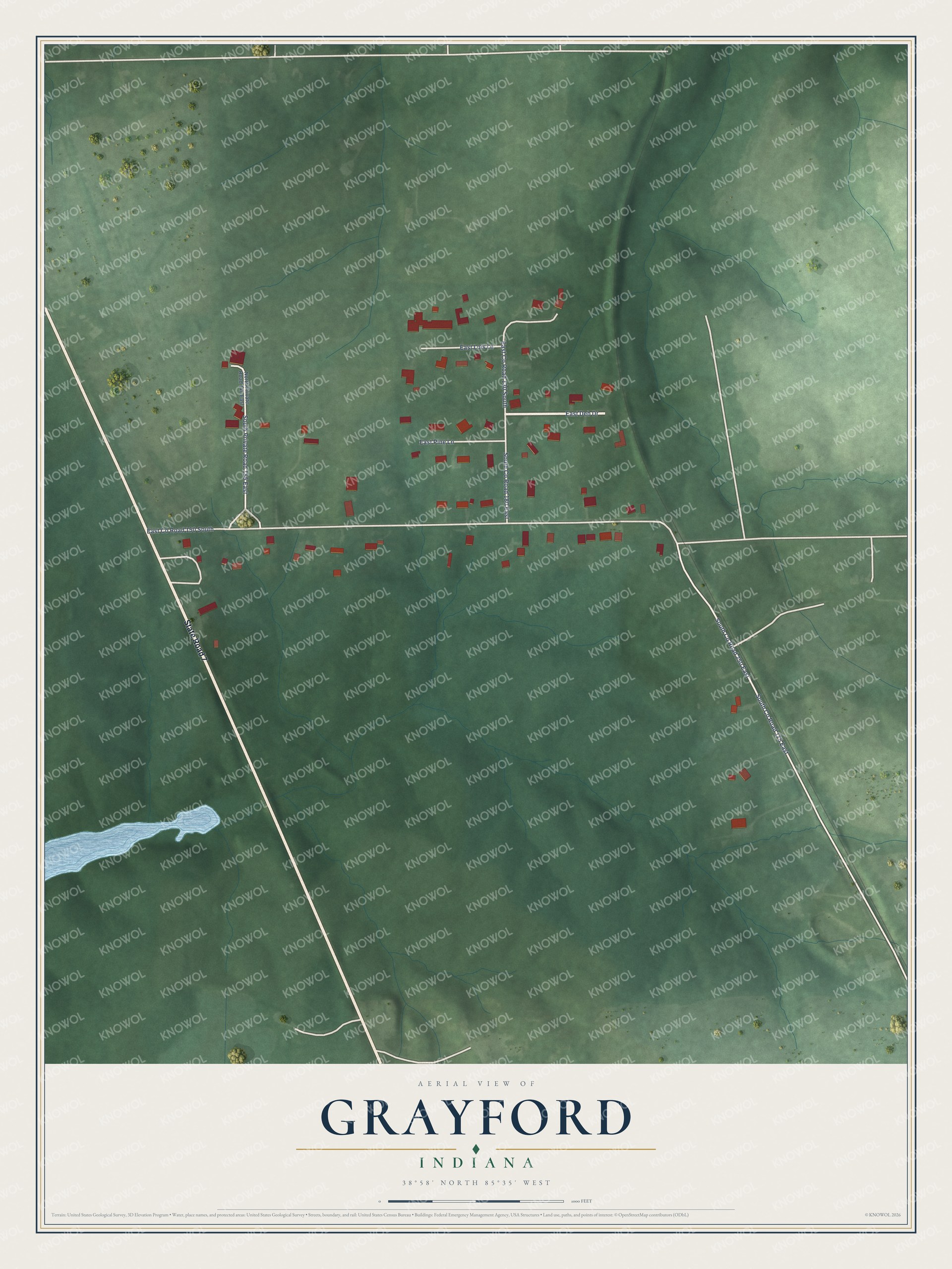 Watermarked full-map preview of Grayford, Indiana