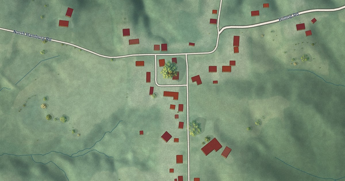 Map of Hamburg, Indiana in 2026
