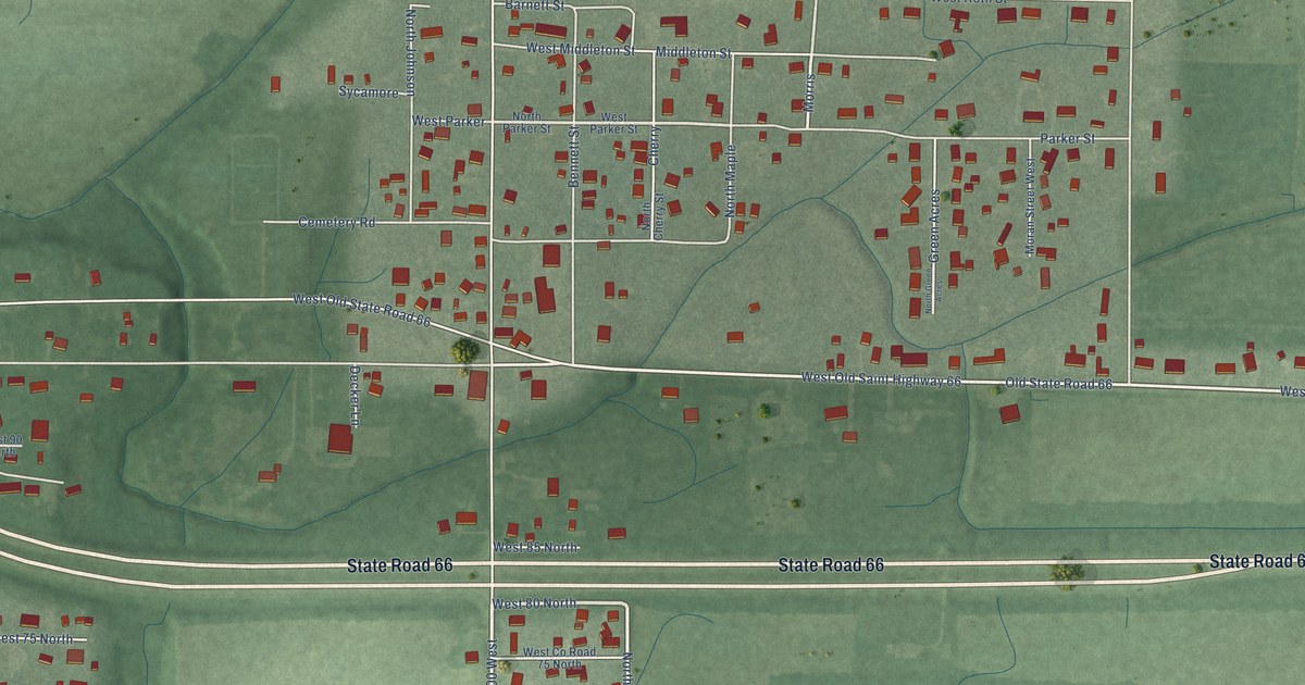 Map of Hatfield, Indiana in 2026