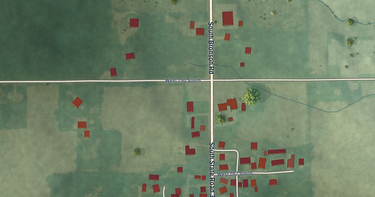 Map of Helmer, Indiana in 2026