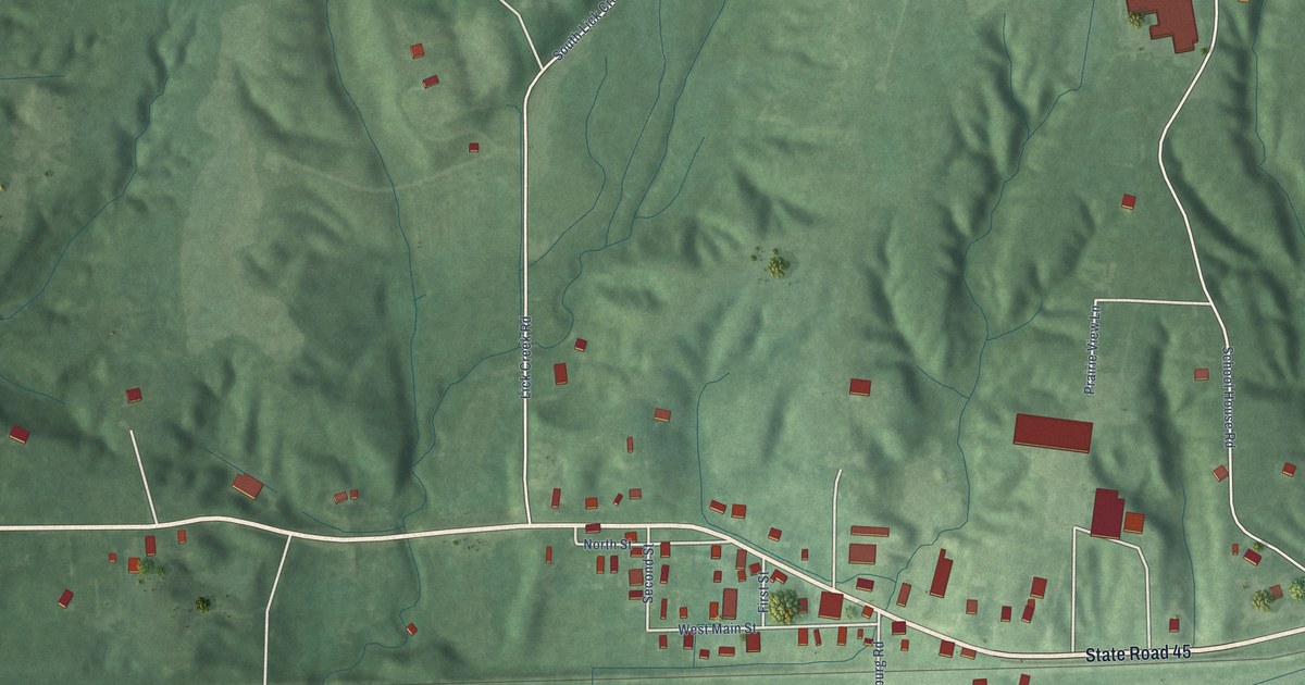 Map of Helmsburg, Indiana in 2026