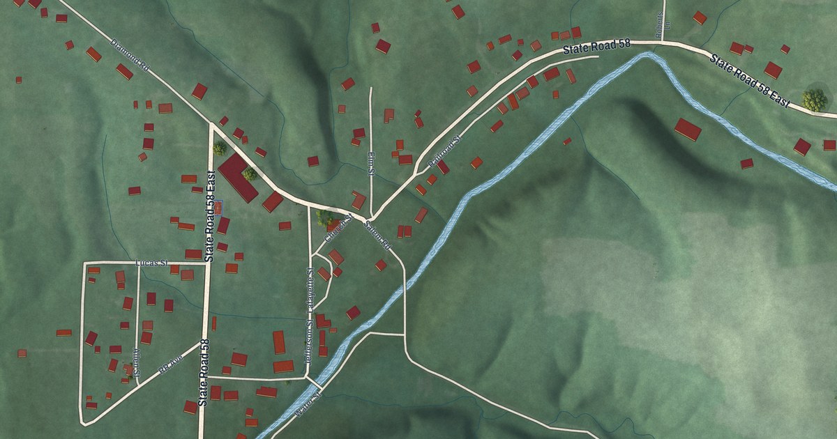 Map of Heltonville, Indiana in 2026