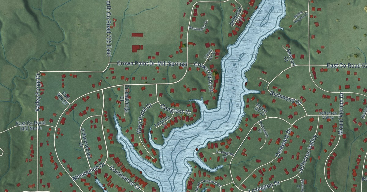 Map of Heritage Lake, Indiana in 2026