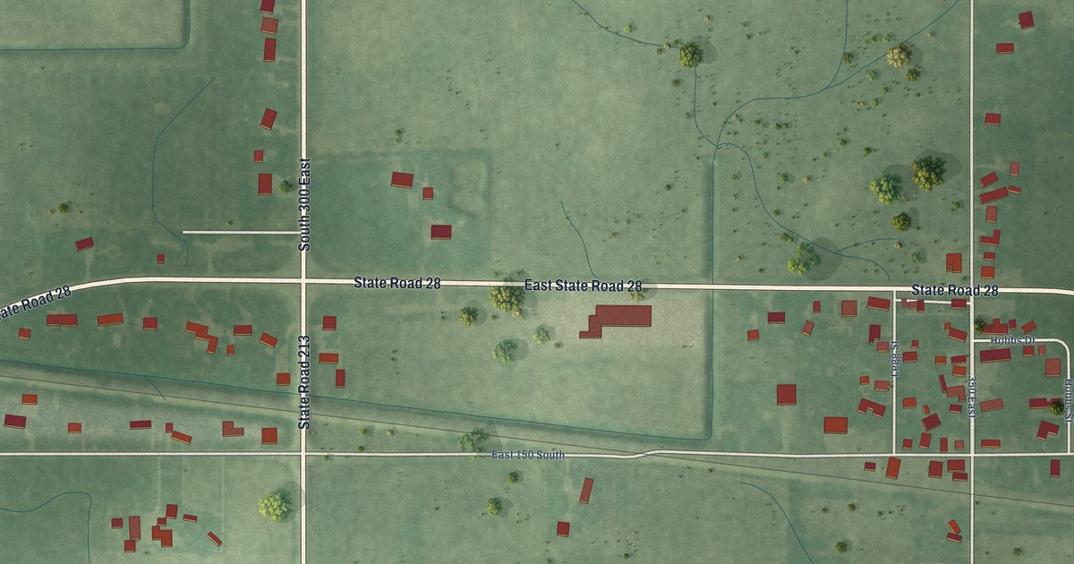 Map of Hobbs, Indiana in 2026