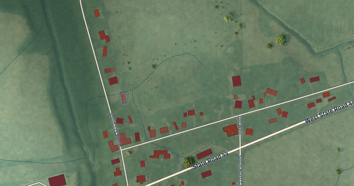 Map of Homer, Indiana in 2026