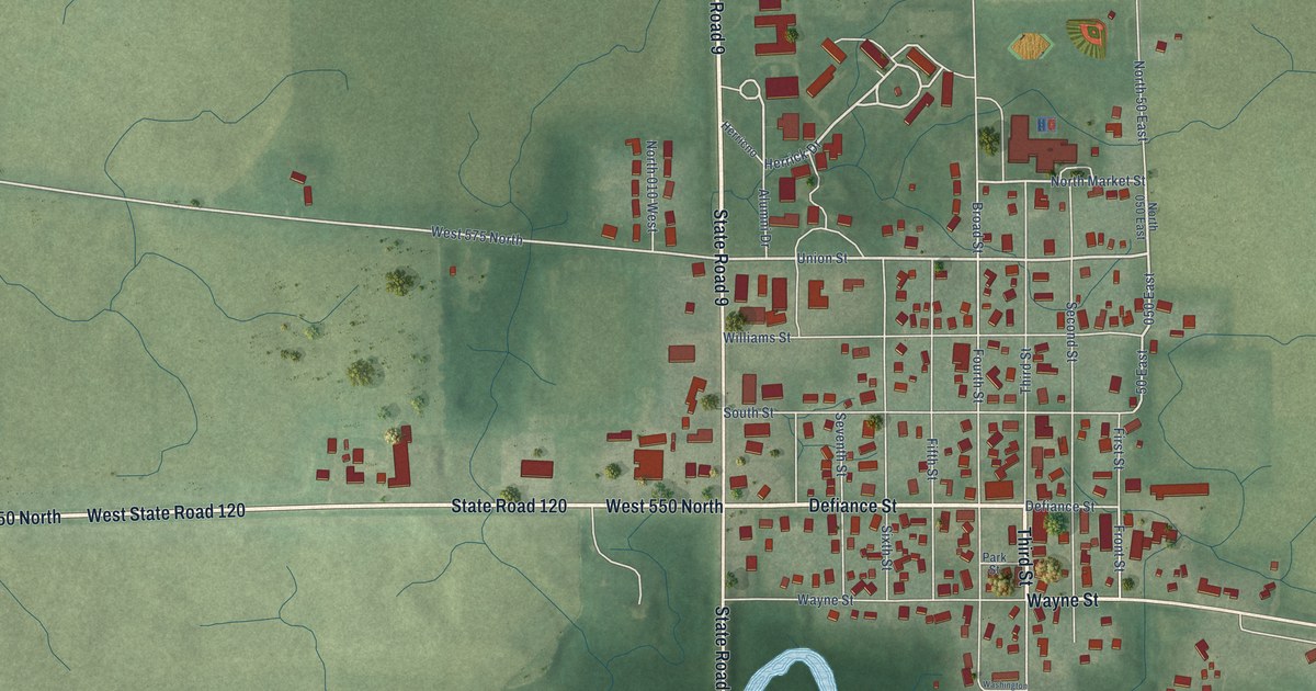 Map of Howe, Indiana in 2026