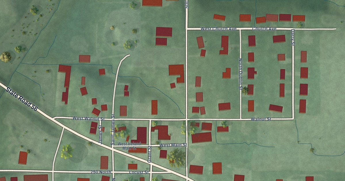 Map of Ireland, Indiana in 2026