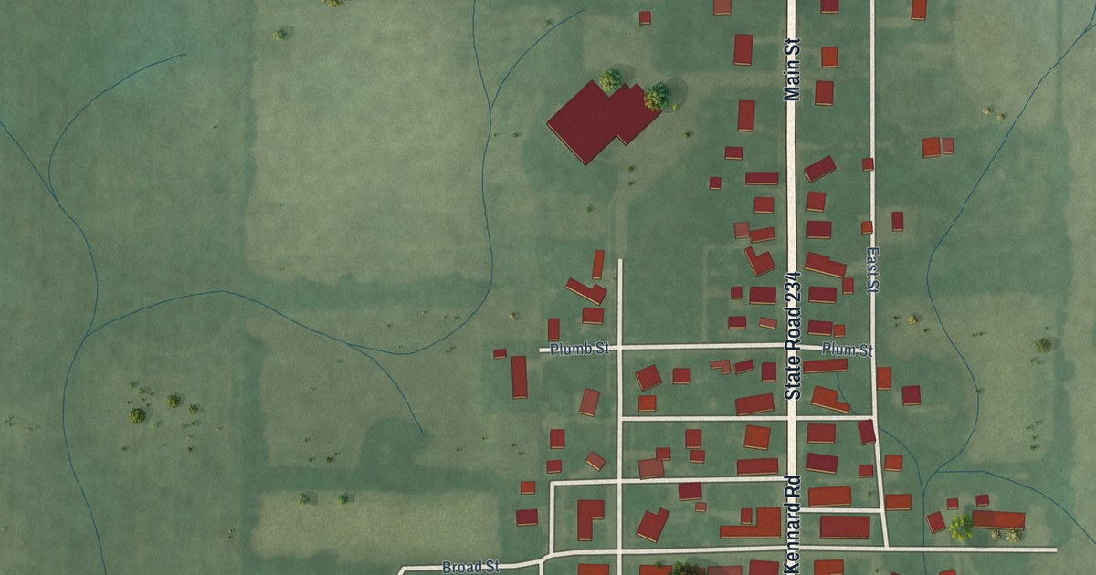 Map of Kennard, Indiana in 2026