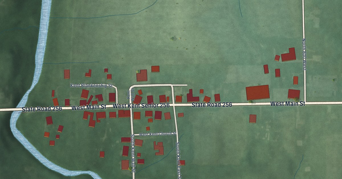 Map of Kent, Indiana in 2026
