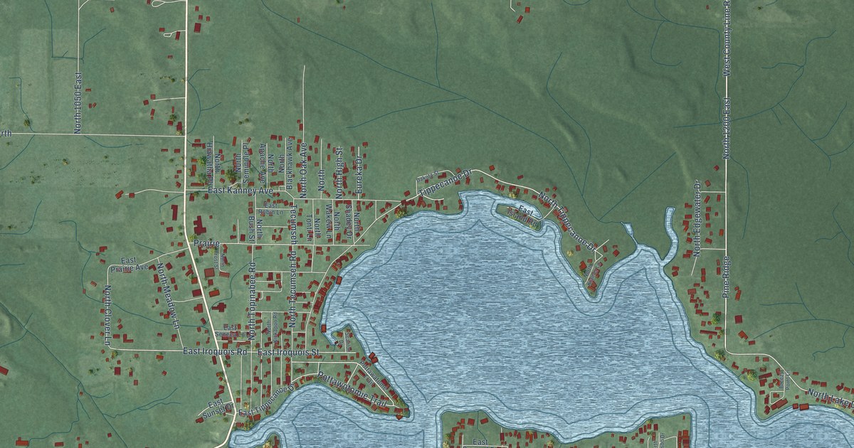 Map of Koontz Lake, Indiana in 2026