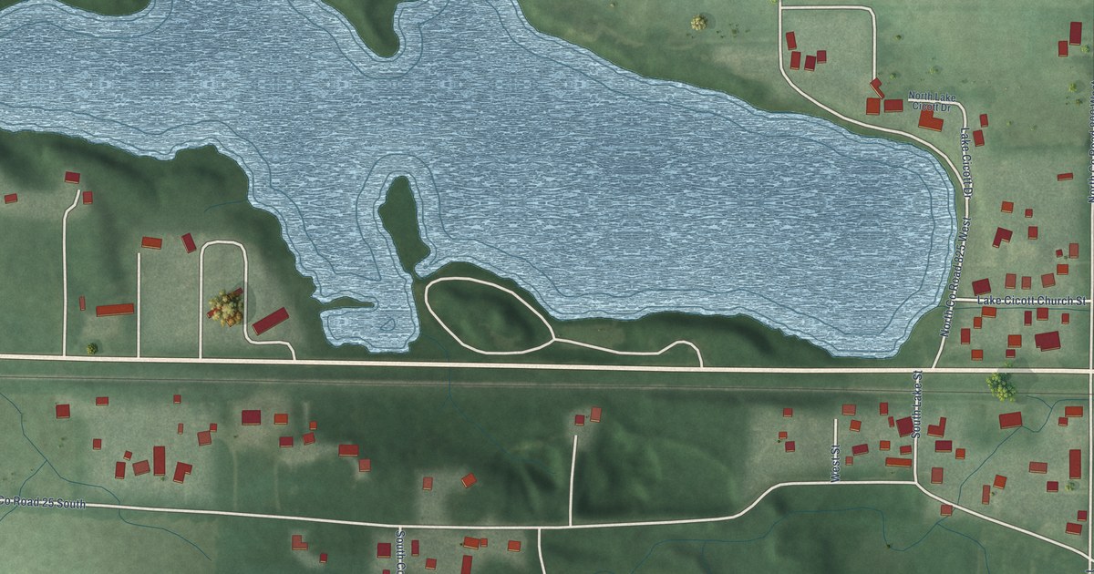 Map of Lake Cicott, Indiana in 2026