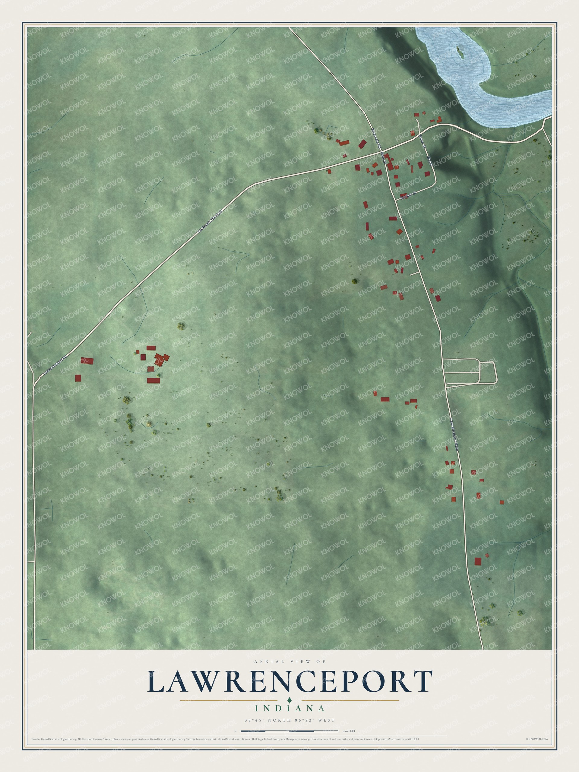 Watermarked full-map preview of Lawrenceport, Indiana