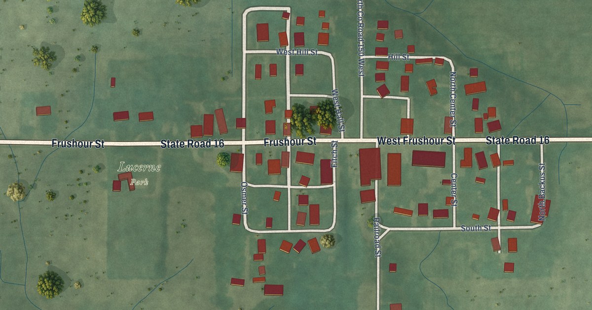 Map of Lucerne, Indiana in 2026