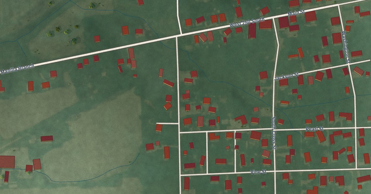 Map of Manilla, Indiana in 2026