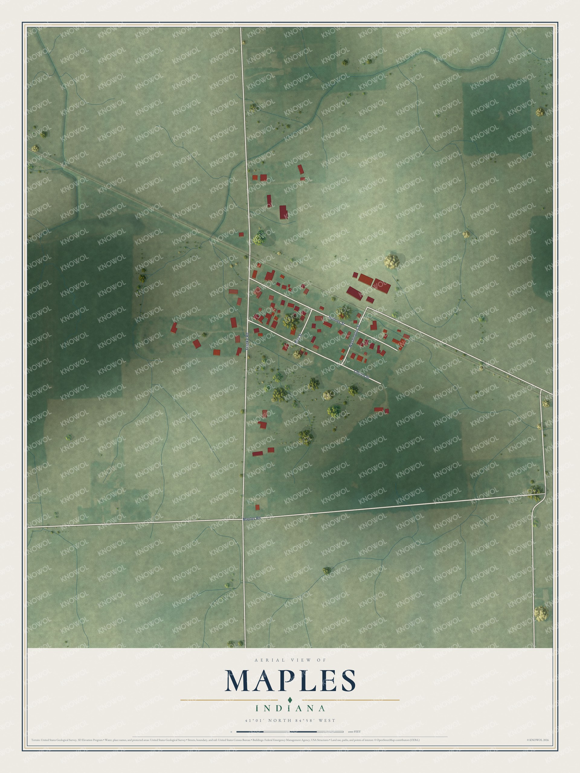 Watermarked full-map preview of Maples, Indiana