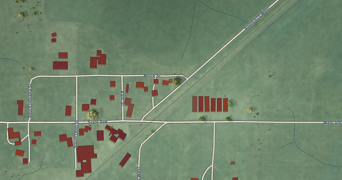 Map of Marshfield, Indiana in 2026