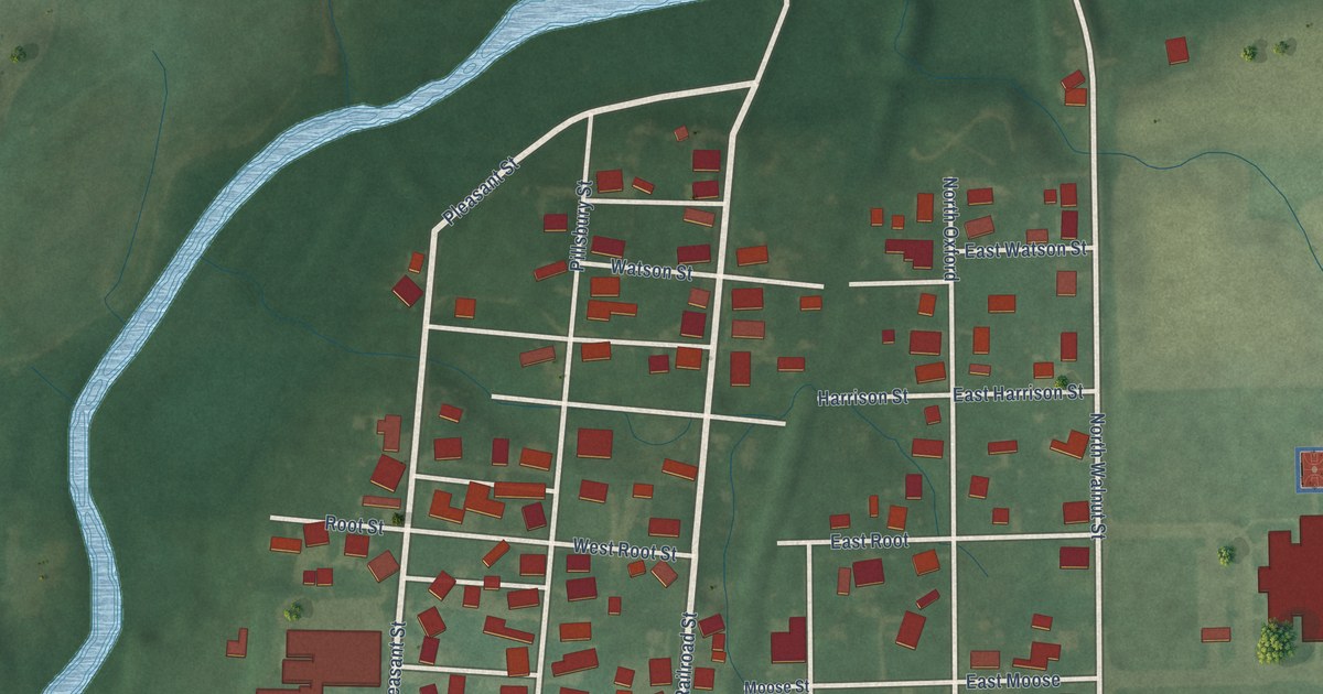 Map of Milroy, Indiana in 2026