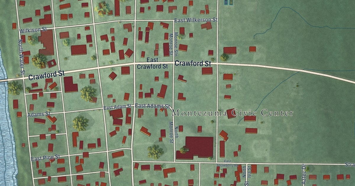 Map of Montezuma, Indiana in 2026