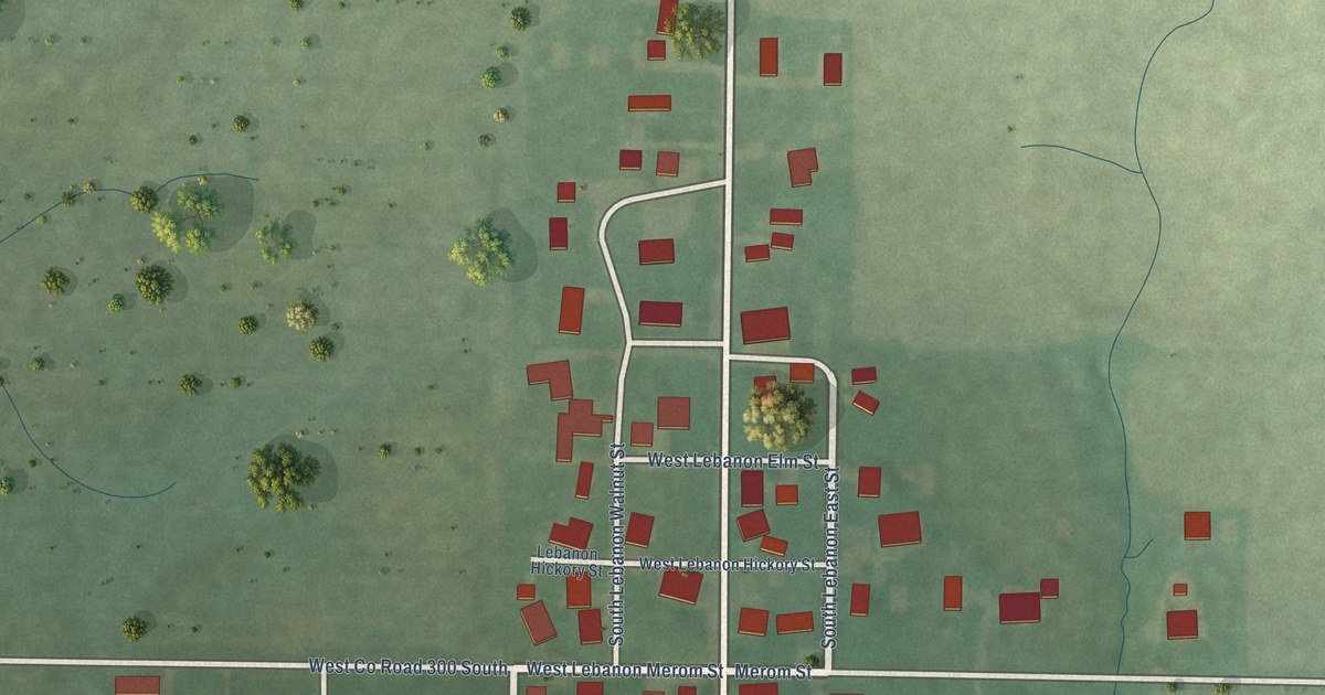 Map of New Lebanon, Indiana in 2026