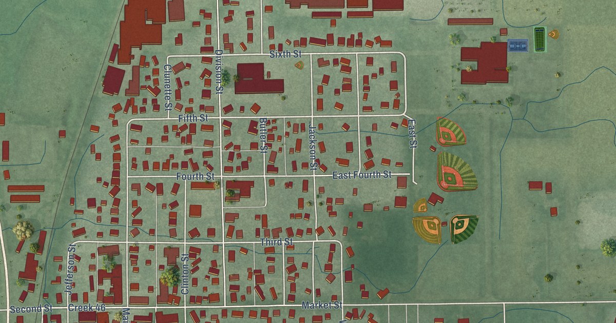Map of New Paris, Indiana in 2026