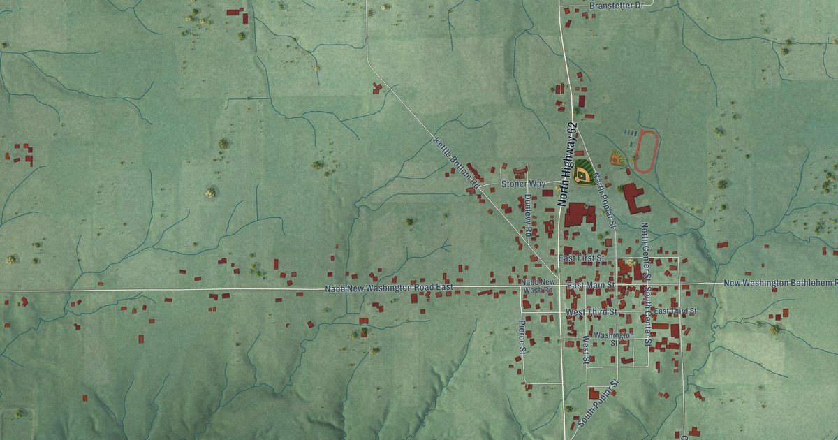 Map of New Washington, Indiana in 2026