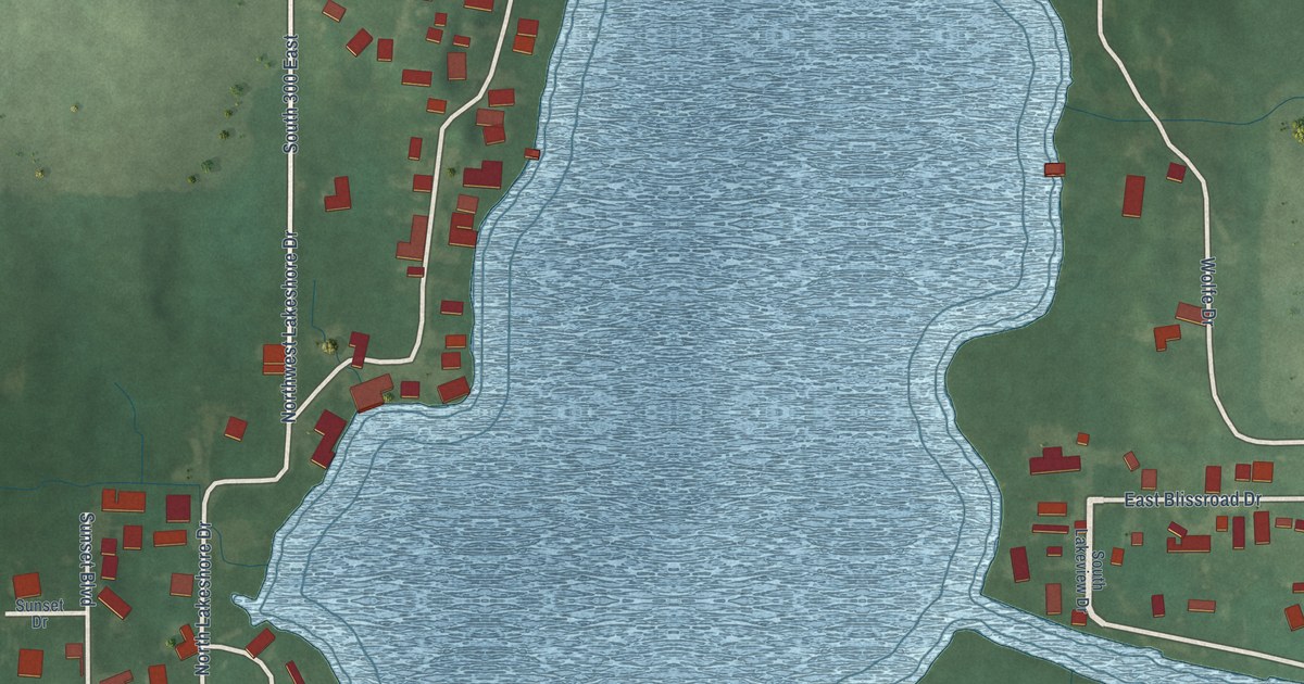 Map of Nyona Lake, Indiana in 2026