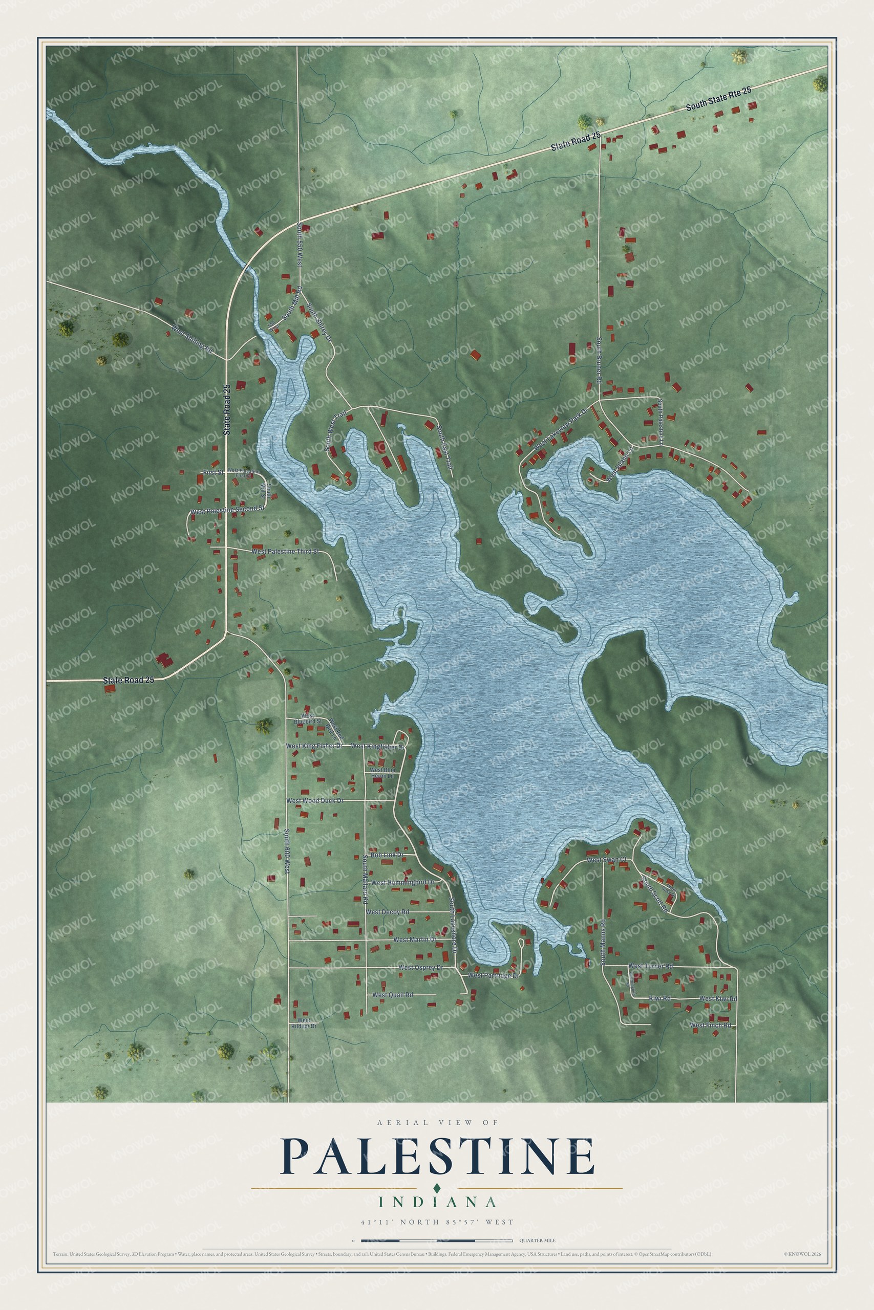 Watermarked full-map preview of Palestine, Indiana