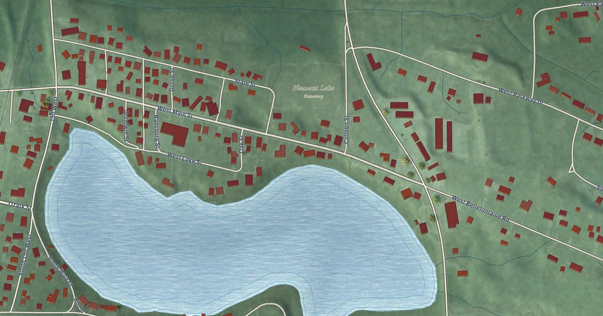 Map of Pleasant Lake, Indiana in 2026
