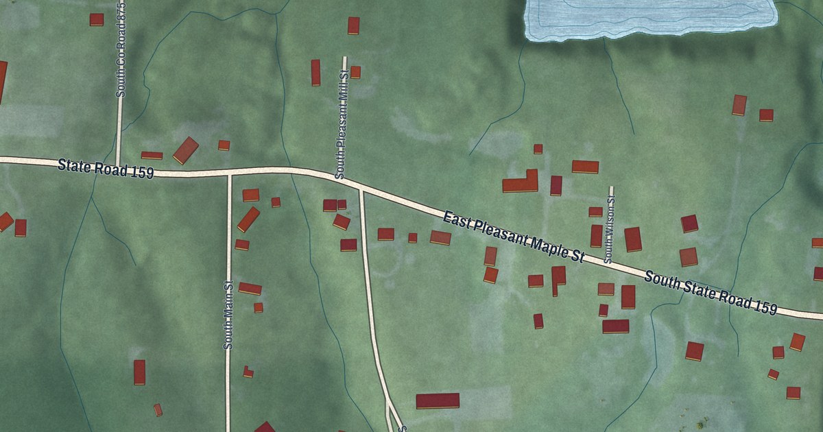 Map of Pleasantville, Indiana in 2026