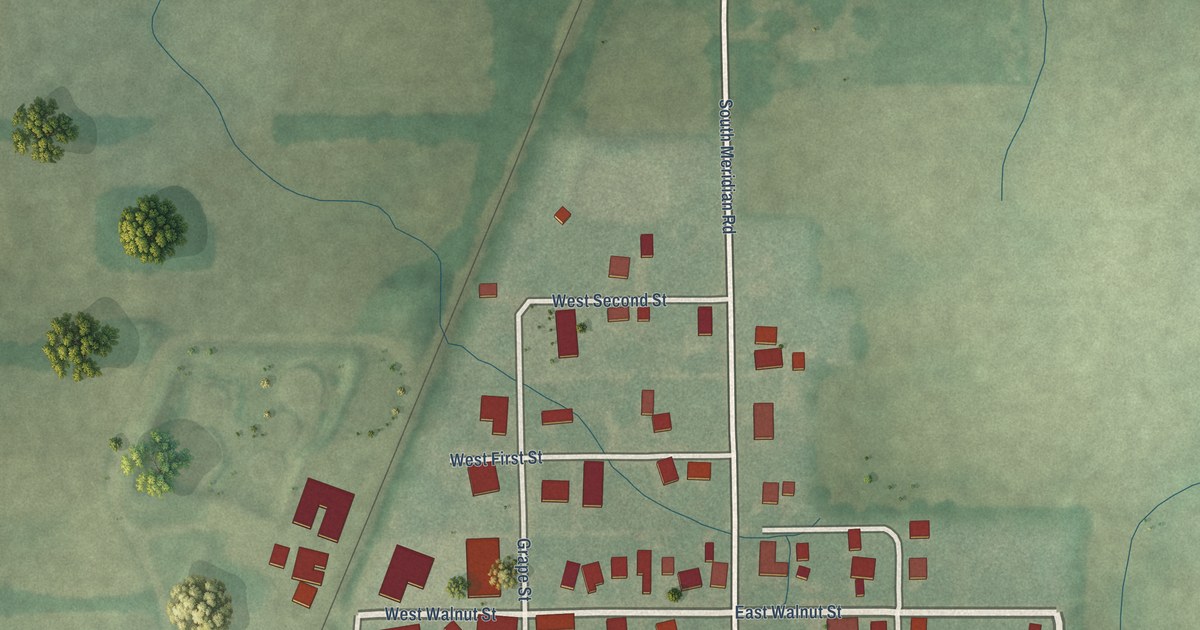 Map of Poneto, Indiana in 2026
