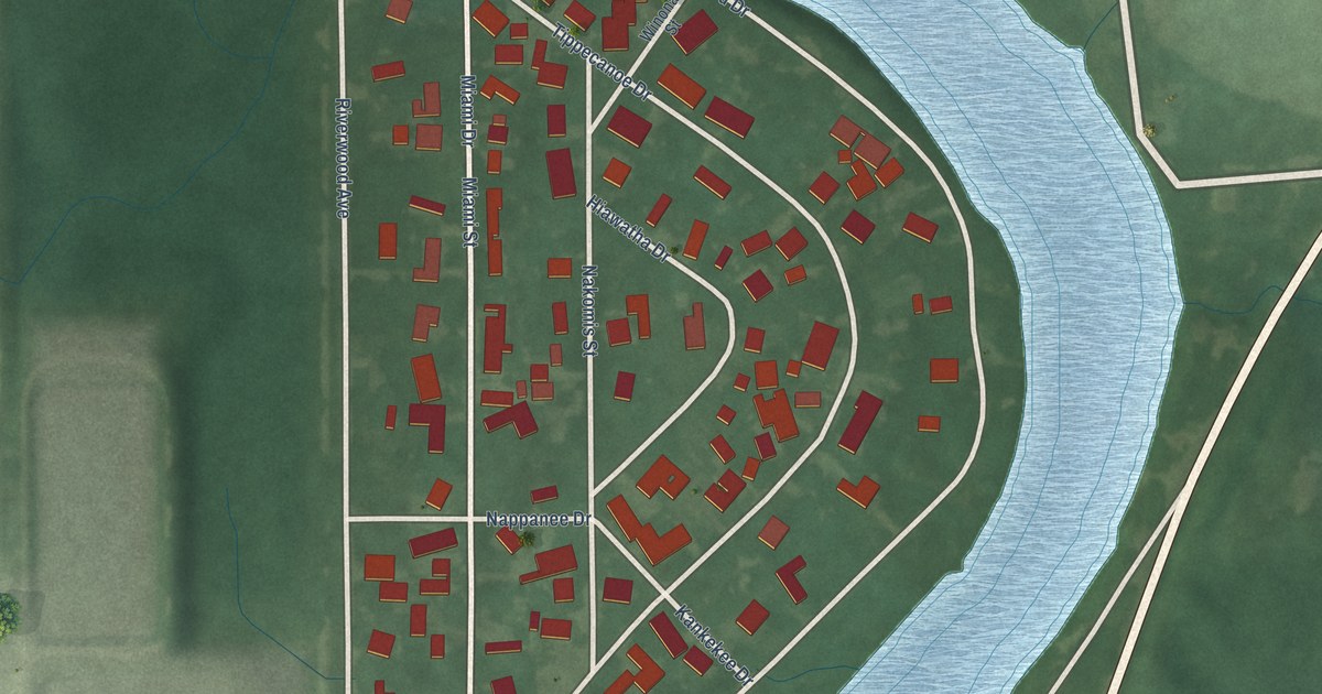 Map of Riverwood, Indiana in 2026