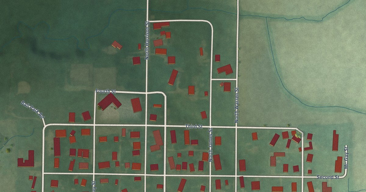 Map of Russellville, Indiana in 2026