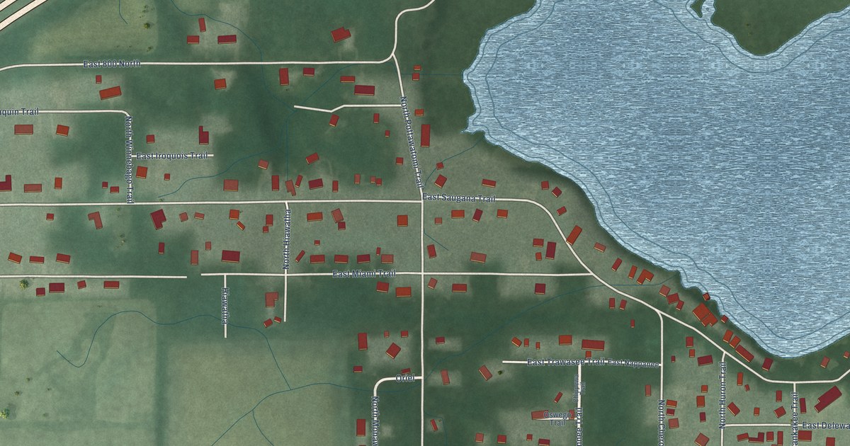Map of Saugany Lake, Indiana in 2026