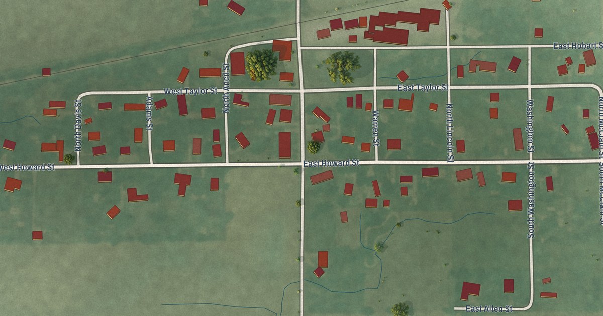 Map of Sims, Indiana in 2026