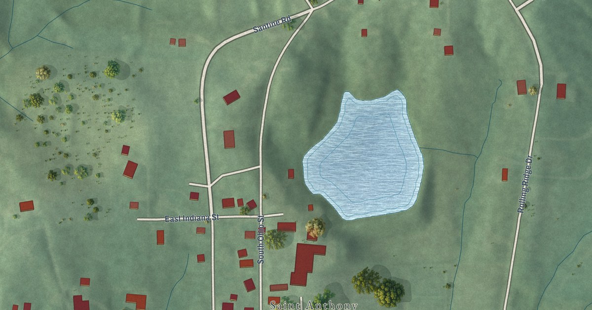 Map of St. Anthony, Indiana in 2026