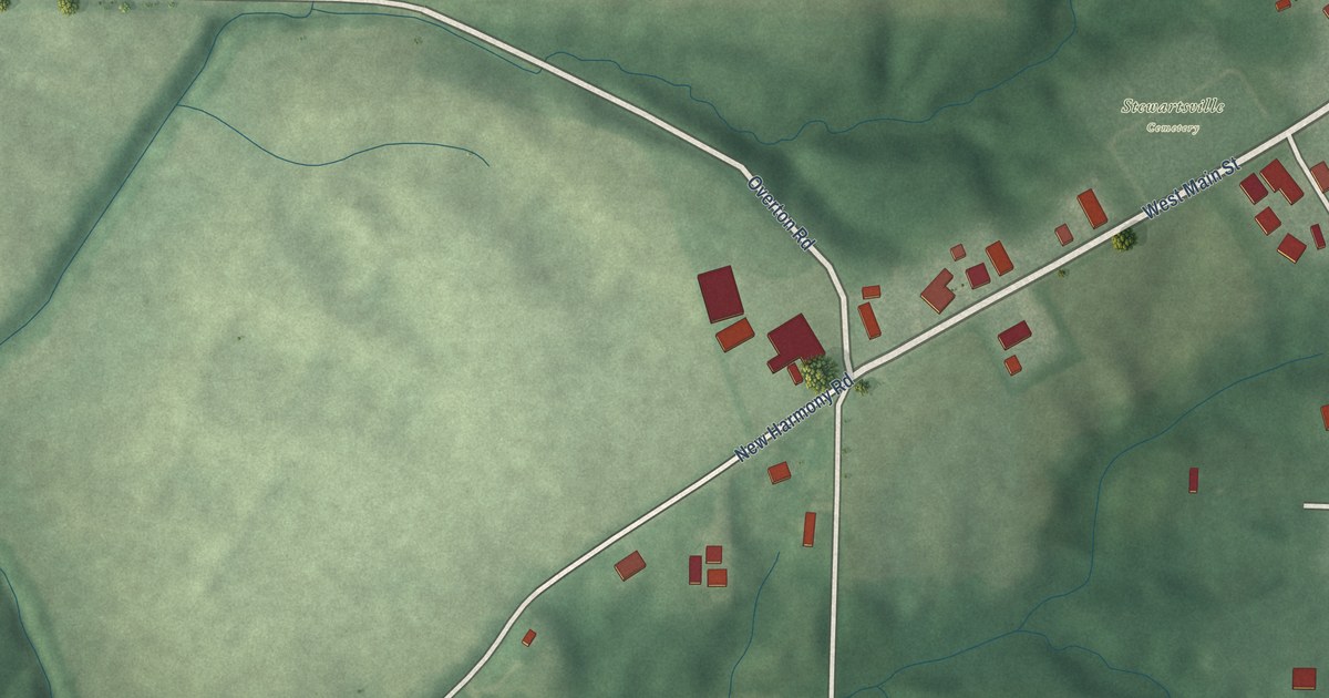 Map of Stewartsville, Indiana in 2026
