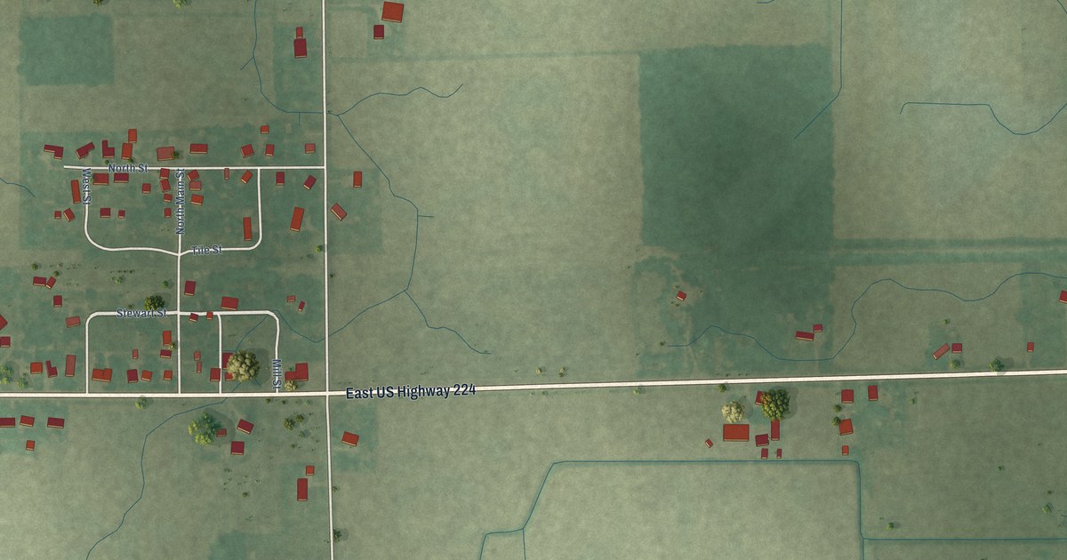Map of Tocsin, Indiana in 2026