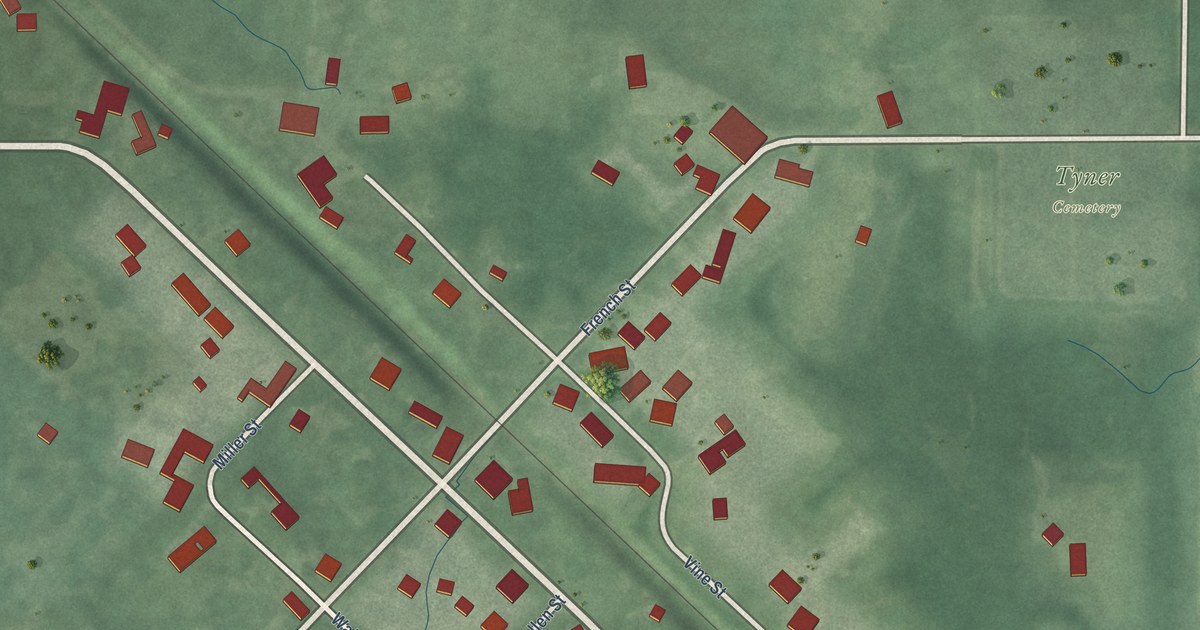 Map of Tyner, Indiana in 2026