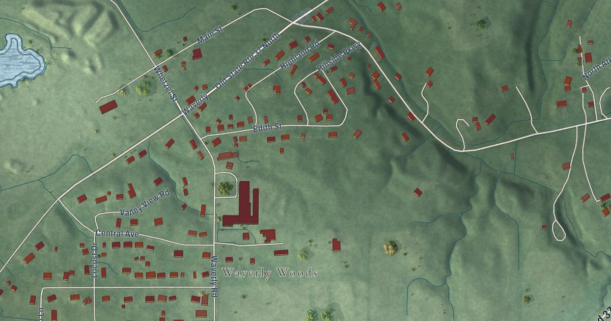 Map of Waverly, Indiana in 2026
