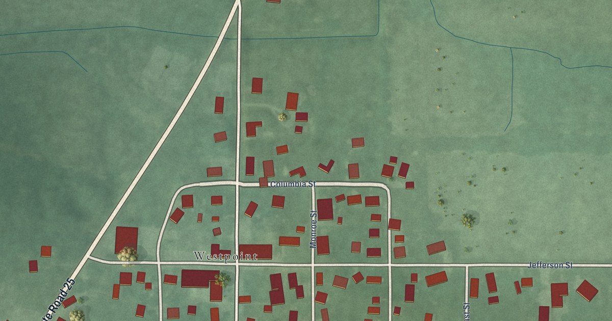 Map of West Point, Indiana in 2026
