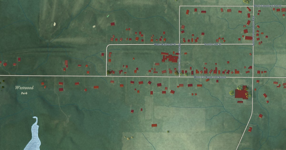 Map of Westwood, Indiana in 2026