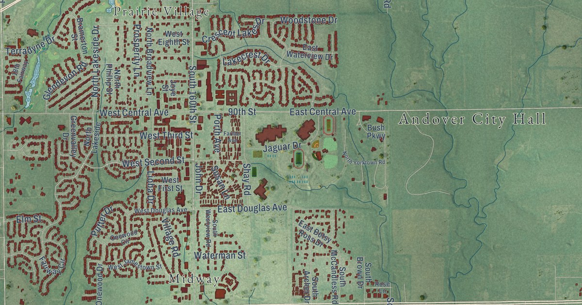 Map of Andover, Kansas in 2026