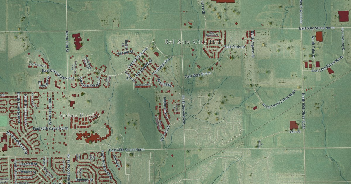 Map of Bel Aire, Kansas in 2026