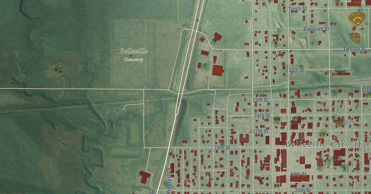 Map of Belleville, Kansas in 2026