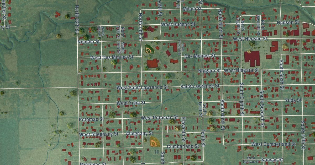 Map of Burlington, Kansas in 2026