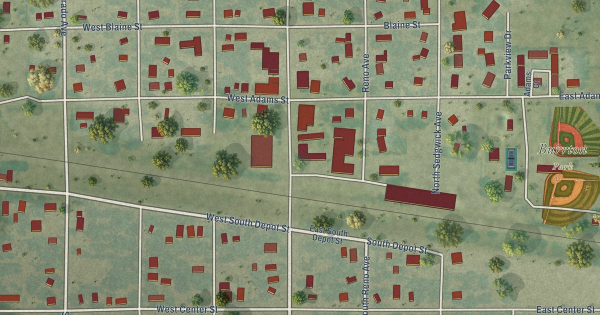 Map of Burrton, Kansas in 2026