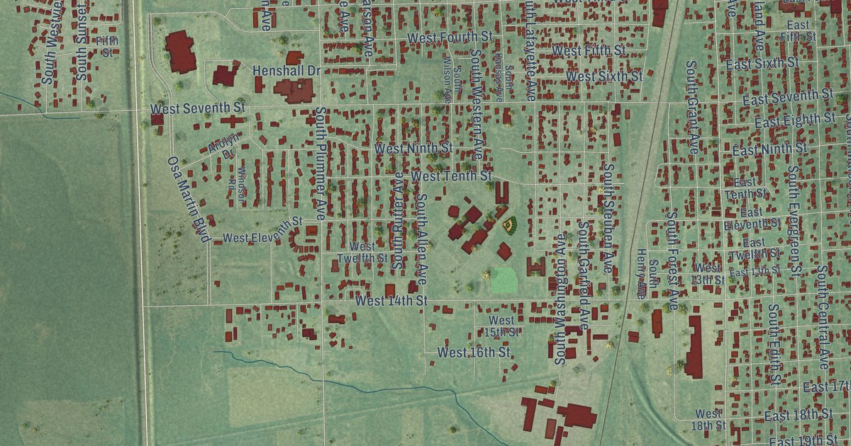 Map of Chanute, Kansas in 2026