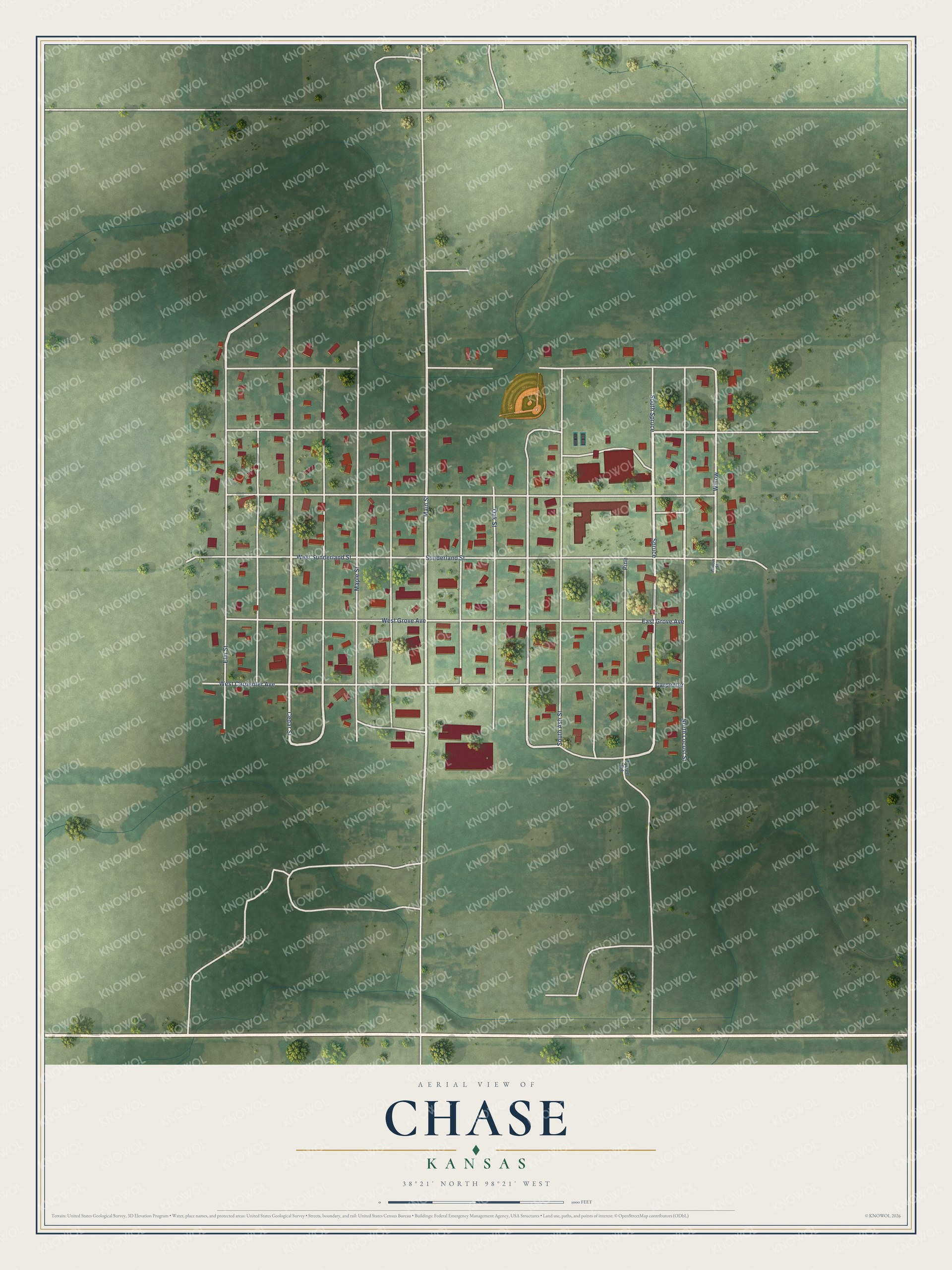Watermarked full-map preview of Chase, Kansas